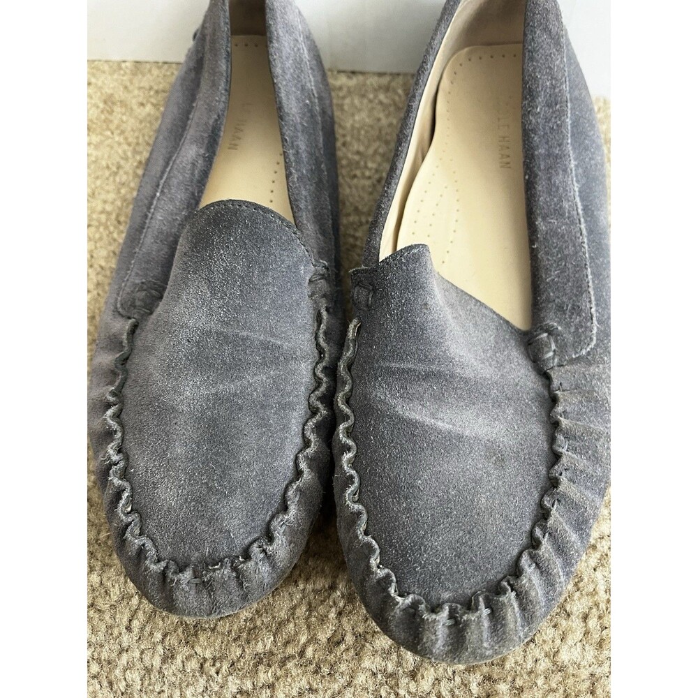 Cole Haan Moccasin Loafers 9 gray Suede leather casual walking business office